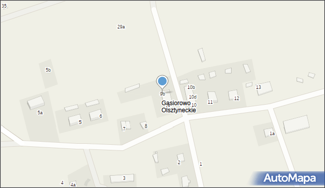 Gąsiorowo Olsztyneckie, Gąsiorowo Olsztyneckie, 9b, mapa Gąsiorowo Olsztyneckie