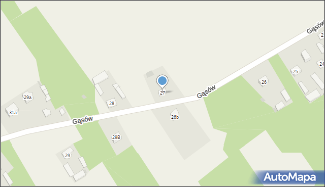 Gąsów, Gąsów, 27, mapa Gąsów