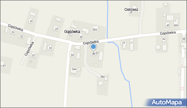 Gąsówka, Gąsówka, 36, mapa Gąsówka