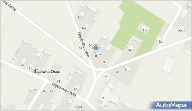 Gąsówka-Osse, Gąsówka-Osse, 58, mapa Gąsówka-Osse
