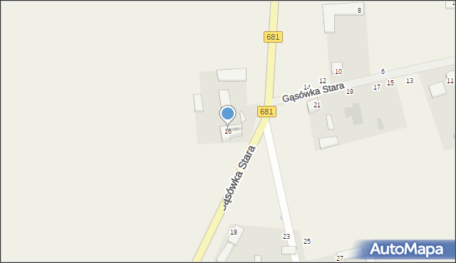 Gąsówka Stara, Gąsówka Stara, 16, mapa Gąsówka Stara