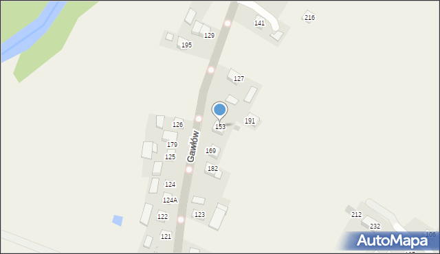 Gawłów, Gawłów, 153, mapa Gawłów