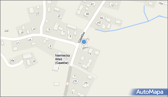 Gawłów, Gawłów, 167, mapa Gawłów