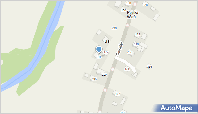 Gawłów, Gawłów, 218, mapa Gawłów