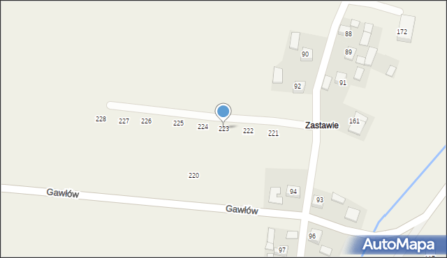 Gawłów, Gawłów, 223, mapa Gawłów