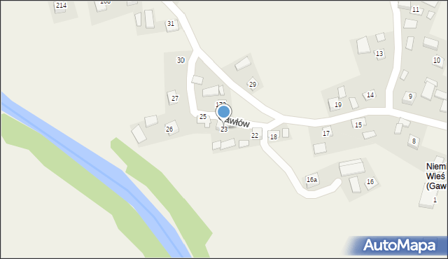 Gawłów, Gawłów, 23, mapa Gawłów