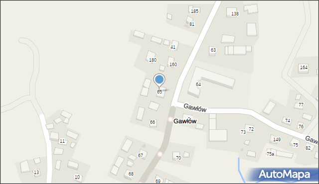 Gawłów, Gawłów, 65, mapa Gawłów