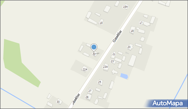 Gawłów, Gawłów, 22, mapa Gawłów