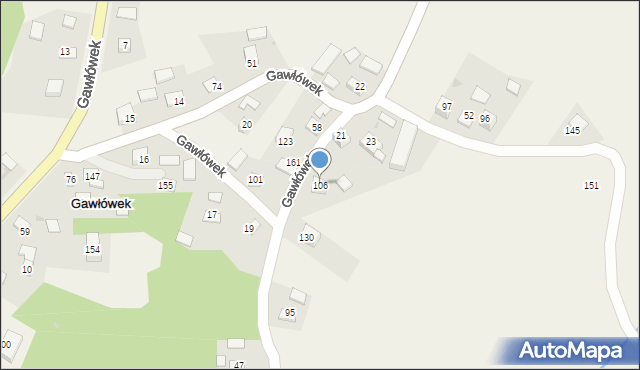 Gawłówek, Gawłówek, 106, mapa Gawłówek