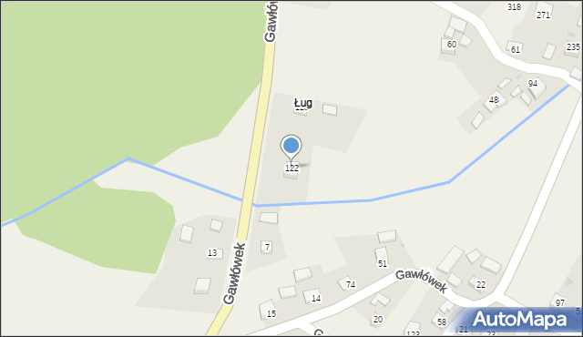 Gawłówek, Gawłówek, 122, mapa Gawłówek