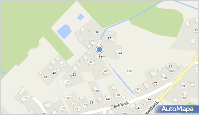 Gawłówek, Gawłówek, 133, mapa Gawłówek