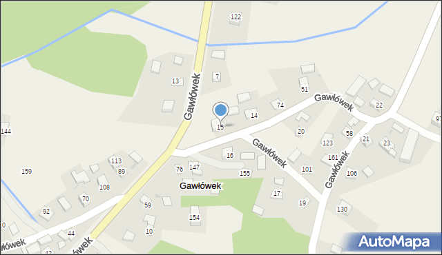 Gawłówek, Gawłówek, 15, mapa Gawłówek
