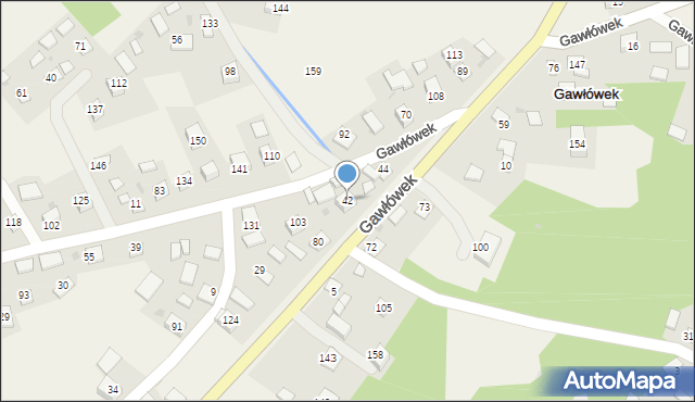 Gawłówek, Gawłówek, 42, mapa Gawłówek