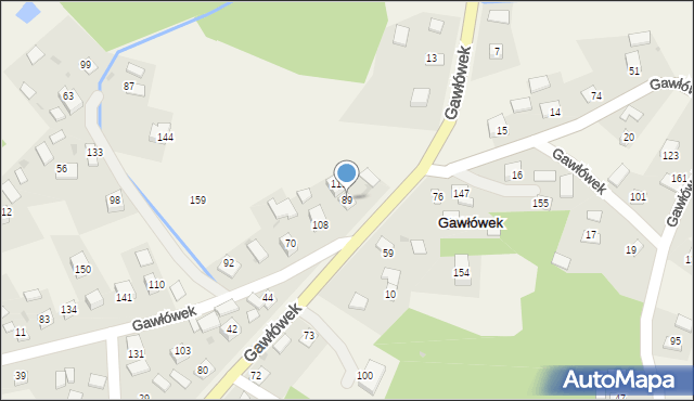 Gawłówek, Gawłówek, 89, mapa Gawłówek