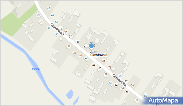 Gawłówka, Gawłówka, 63, mapa Gawłówka