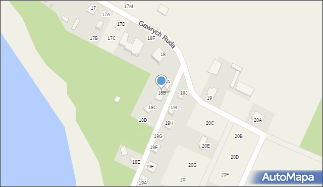 Gawrych Ruda, Gawrych Ruda, 18B, mapa Gawrych Ruda