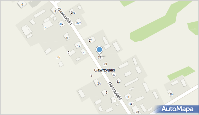 Gawrzyjałki, Gawrzyjałki, 28, mapa Gawrzyjałki