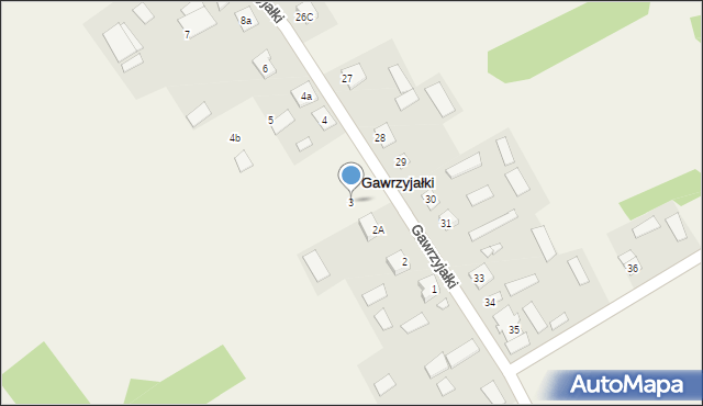 Gawrzyjałki, Gawrzyjałki, 3, mapa Gawrzyjałki