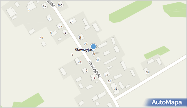 Gawrzyjałki, Gawrzyjałki, 30, mapa Gawrzyjałki