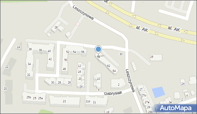 Gdańsk, Gabrysiak Aleksandry, 58, mapa Gdańska
