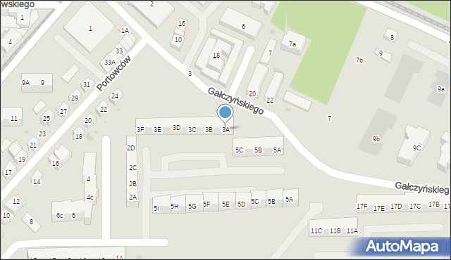 Gdańsk, Gałczyńskiego Konstantego Ildefonsa, 3A, mapa Gdańska