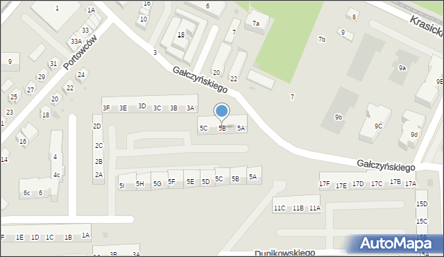 Gdańsk, Gałczyńskiego Konstantego Ildefonsa, 5B, mapa Gdańska