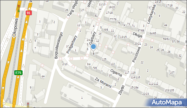 Gdańsk, Garbary, 8, mapa Gdańska