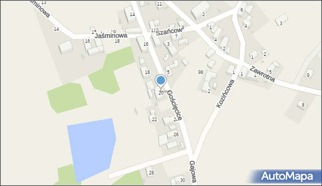 Gęsiniec, Gajowa, 20, mapa Gęsiniec