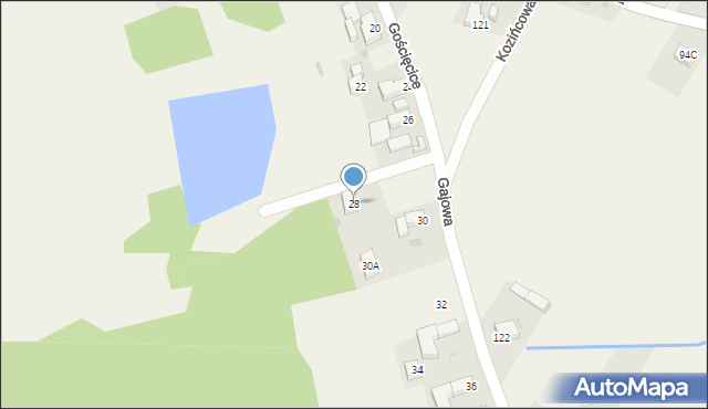 Gęsiniec, Gajowa, 28, mapa Gęsiniec