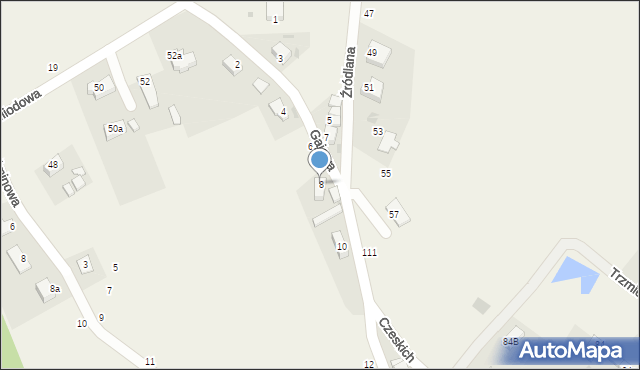 Gęsiniec, Gajowa, 8, mapa Gęsiniec