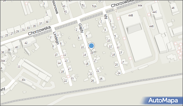 Gliwice, Gajdy Jana, 13, mapa Gliwic