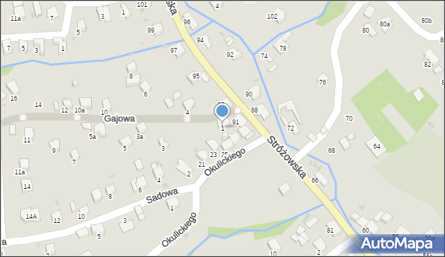 Gorlice, Gajowa, 1, mapa Gorlic