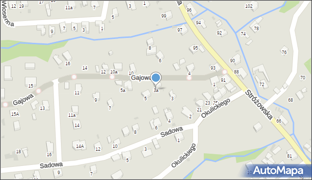 Gorlice, Gajowa, 3a, mapa Gorlic