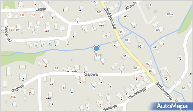 Gorlice, Gajowa, 8, mapa Gorlic