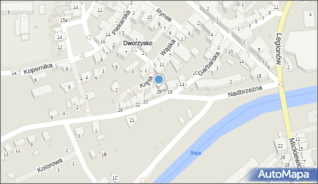 Gorlice, Garbarska, 18, mapa Gorlic