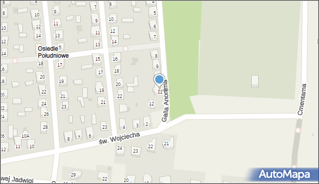 Gorzkowice, Galla Anonima, 11, mapa Gorzkowice