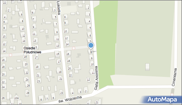 Gorzkowice, Galla Anonima, 8, mapa Gorzkowice