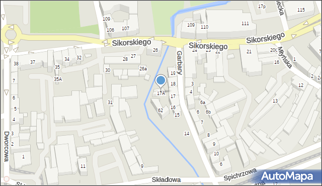 Gorzów Wielkopolski, Garbary, 17A, mapa Gorzów Wielkopolski