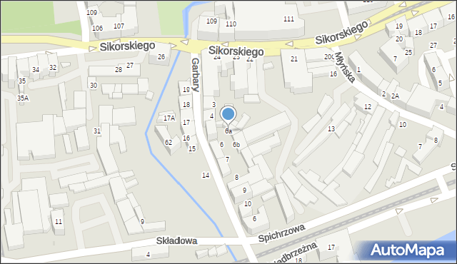 Gorzów Wielkopolski, Garbary, 6a, mapa Gorzów Wielkopolski