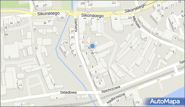 Gorzów Wielkopolski, Garbary, 6b, mapa Gorzów Wielkopolski