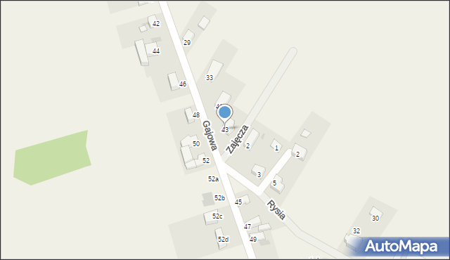 Gościęcice, Gajowa, 43, mapa Gościęcice