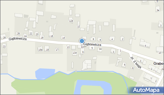 Grabowo, Gątkiewicza Adama, kpt., 11, mapa Grabowo