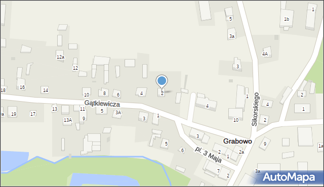 Grabowo, Gątkiewicza Adama, kpt., 2, mapa Grabowo