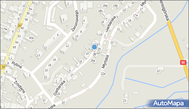 Gryfów Śląski, Garbarska, 26, mapa Gryfów Śląski