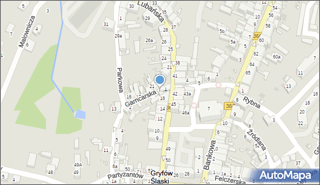 Gryfów Śląski, Garncarska, 1a, mapa Gryfów Śląski