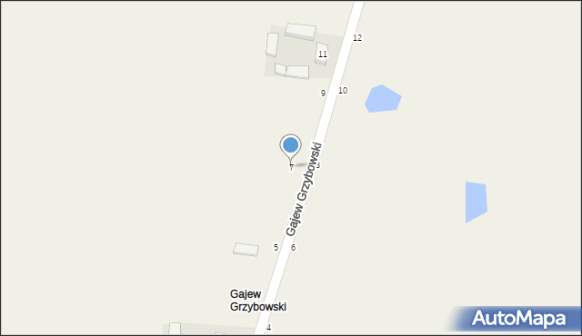 Grzybów Dolny, Gajew Grzybowski, 7, mapa Grzybów Dolny