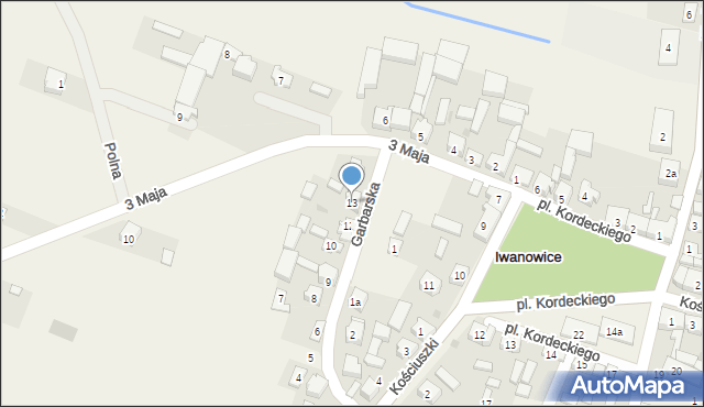 Iwanowice, Garbarska, 13, mapa Iwanowice