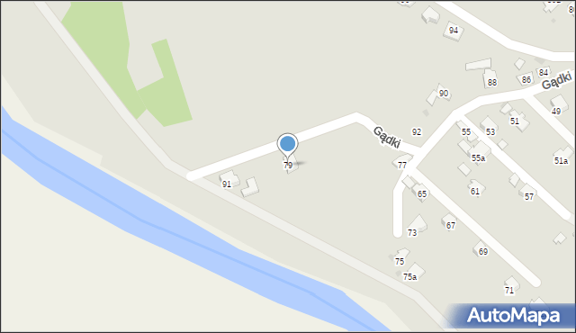 Jasło, Gądki, 79, mapa Jasła