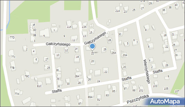 Jastrzębie-Zdrój, Gałczyńskiego Konstantego Ildefonsa, 22, mapa Jastrzębie-Zdrój