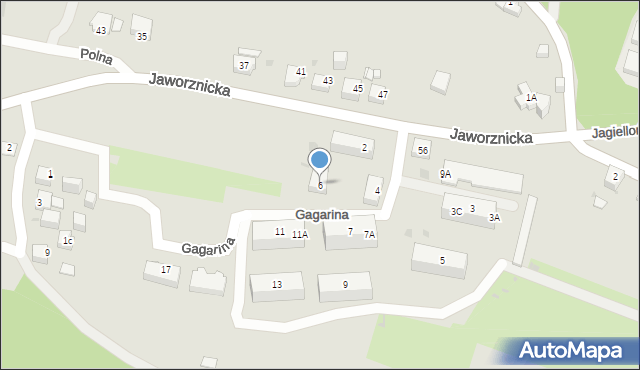 Jaworzno, Gagarina Jurija, 6, mapa Jaworzno